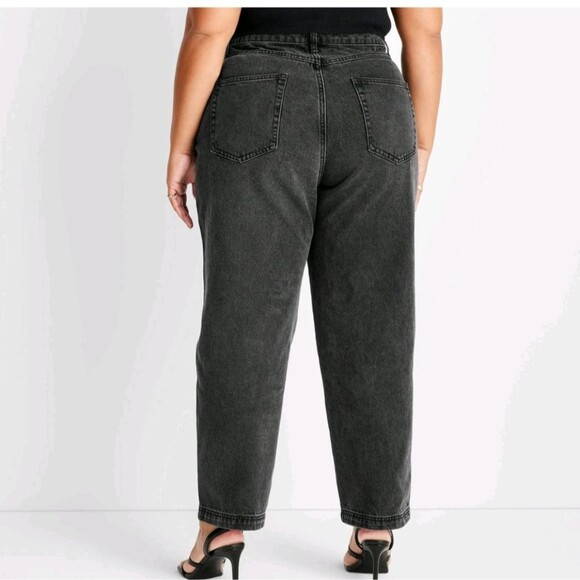 🆕️ Future Collective Kahlana Barfield Brown High Rise Tapered Leg Jeans 24/26w - Picture 3 of 13